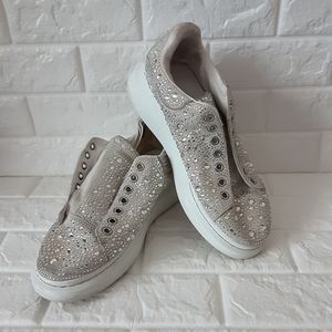 Mens Oversized Crystal Embellished Fashion Sneakers